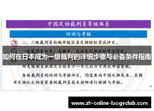 如何在日本成为一级裁判的详细步骤与必备条件指南